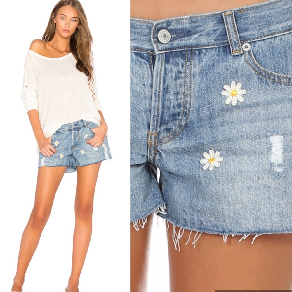 NWT Rails Jesse Embroidered Shorts Vintage Daisy